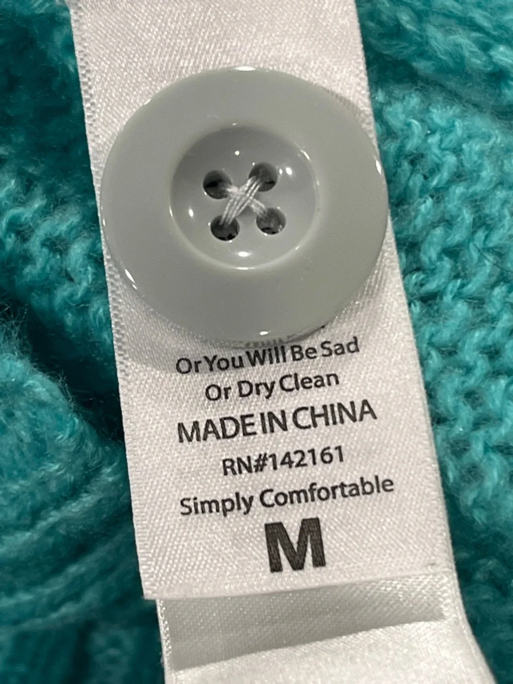 LuLaRoe oversized Teal Cable-Knit Cardigan with Gray Trim size‎ medium
